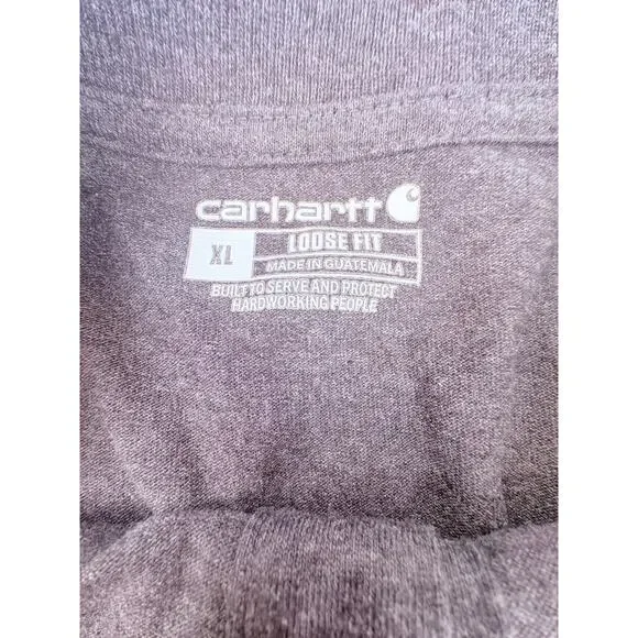 Carhartt XL Heavyweight Henley Long Sleeve Pocket Shirt Loose Fit Workwear - Picture 4 of 7